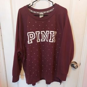 Purple jeweled PINK Crewneck
